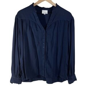 Sundays Women’s Blouse Top Size S Color Navy Blue